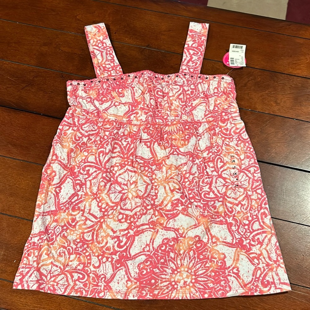 NWT Justice Retail Store Pink Sequin Floral Knit Top Size 14